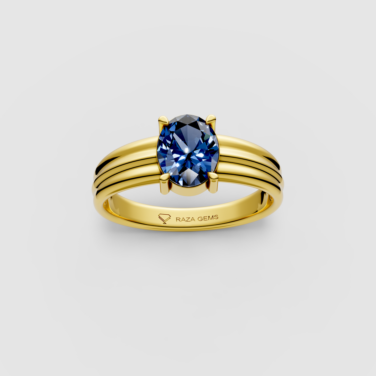 Elizabeth – 18K Gold Royal Blue Sapphire Classic Four-Prong Ring