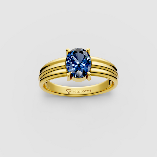Elizabeth – 18K Gold Royal Blue Sapphire Classic Four-Prong Ring