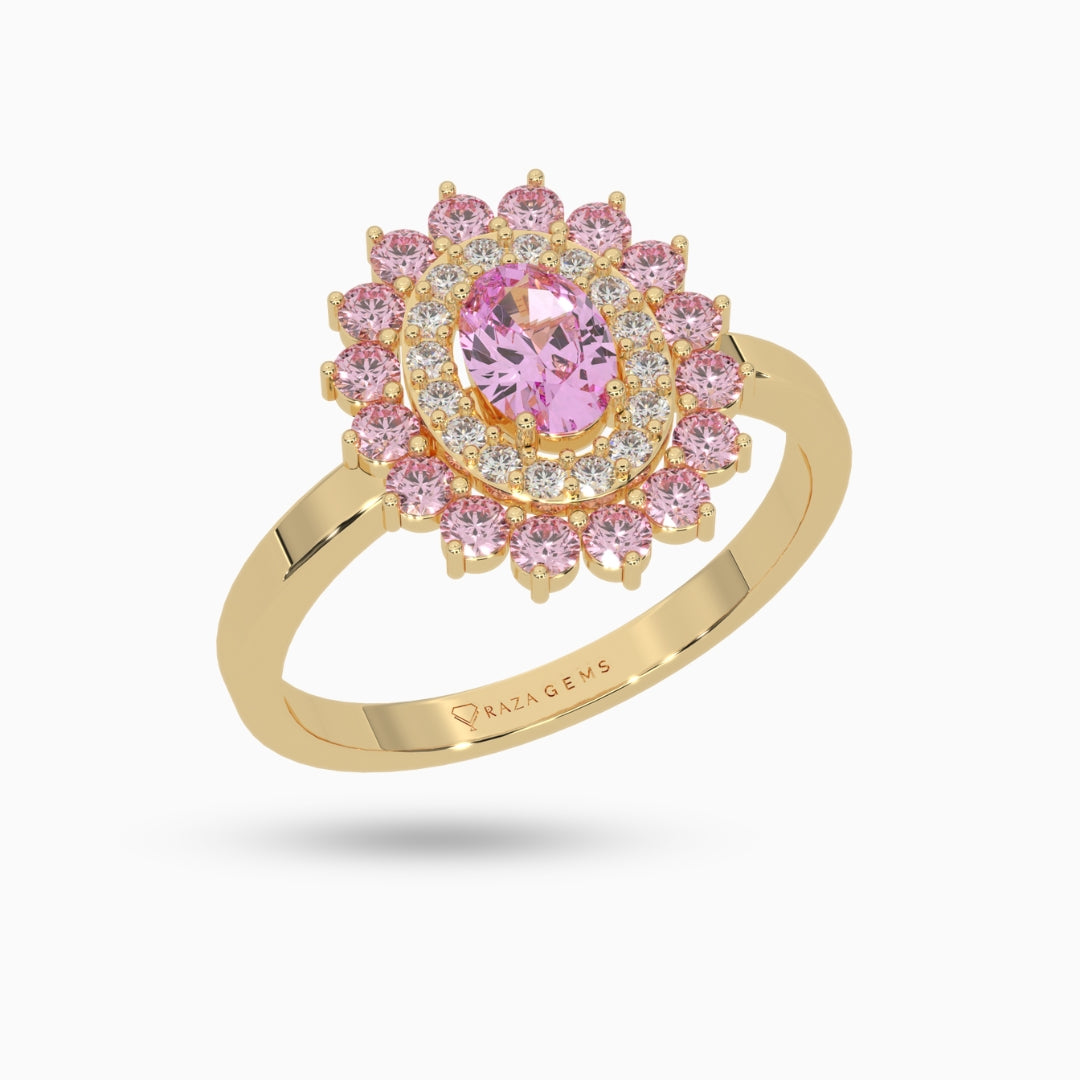 Pink Topaz Rings Mouna Yellow Gold