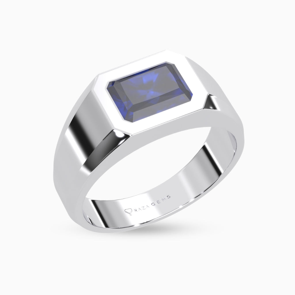 Blue Sapphire Ring Amal Silver