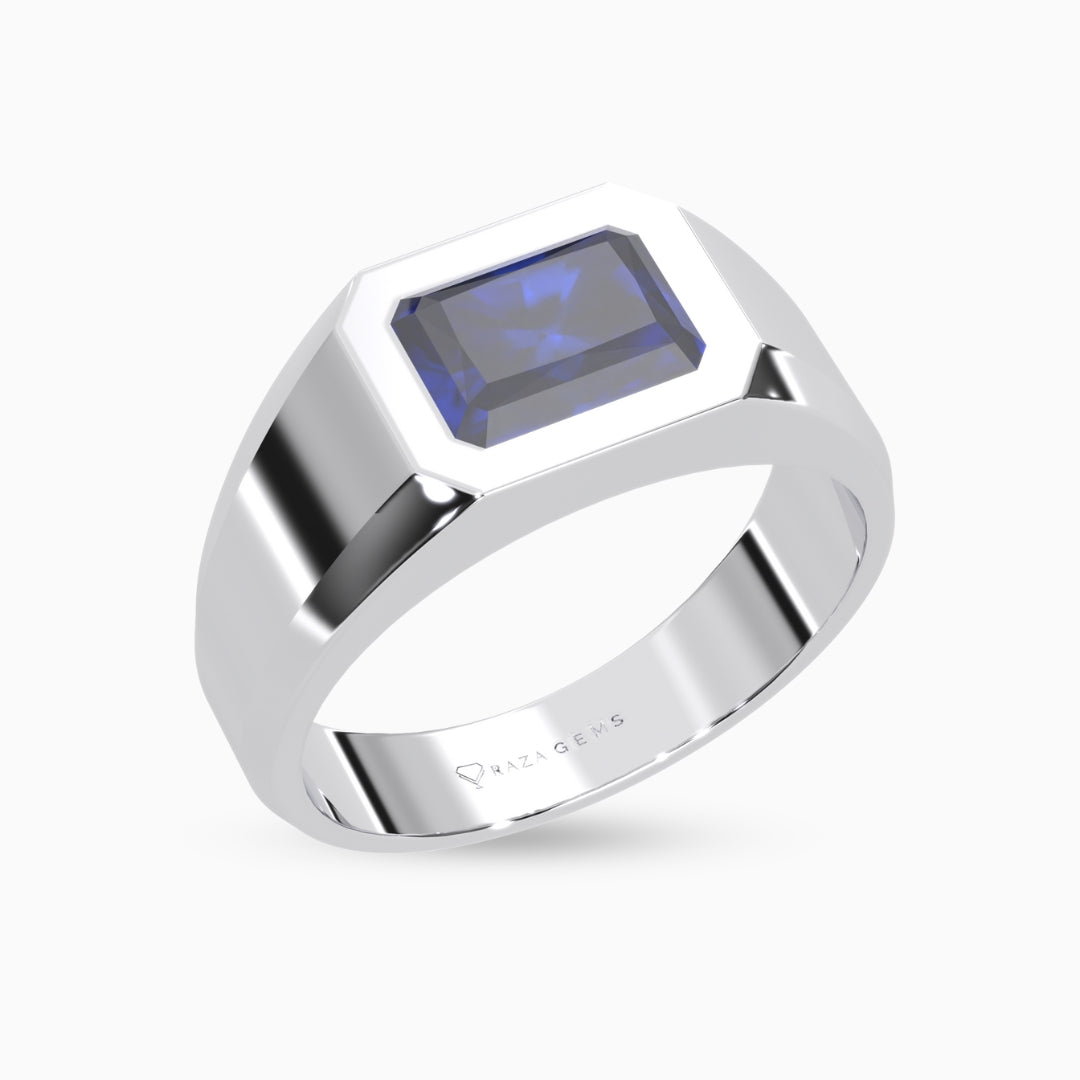 Blue Sapphire Ring Amal Silver