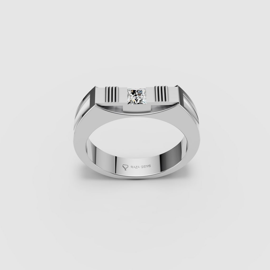 Layla – 18K Gold Princess Cut Moissanite Modern Solitaire Statement Ring