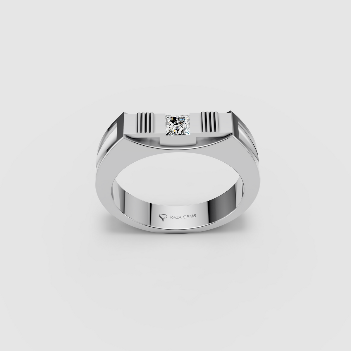 Layla – 18K Gold Princess Cut Moissanite Modern Solitaire Statement Ring