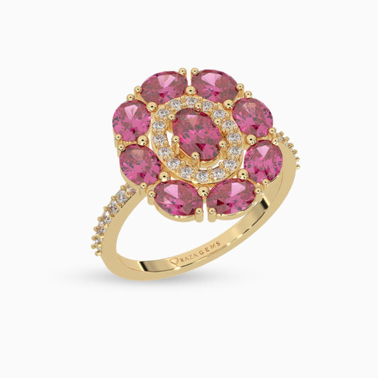 Pink Sapphire Ring Lina 18k Yellow Gold