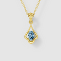 Shirley - Solid 18K Gold Oval Aquamarine Sculptural Drop Pendant"