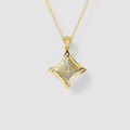 Rebecca - 18K Gold Geometric Rhombus Moissanite Pendant (Pendant Only)"