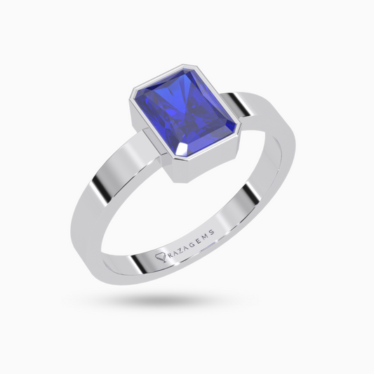 Blue Sapphire Ring Amir Silver