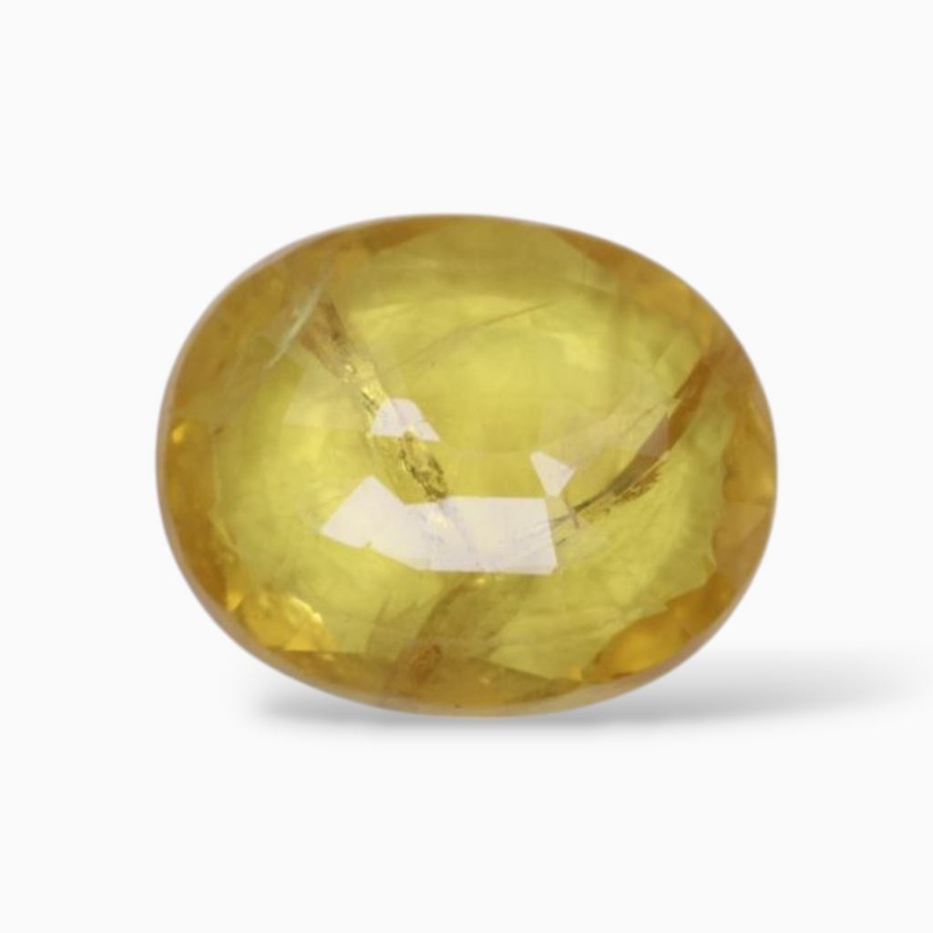 2.18 Carats Yellow Sapphire Stone Oval Shape & 9.2x7.5mmm Size