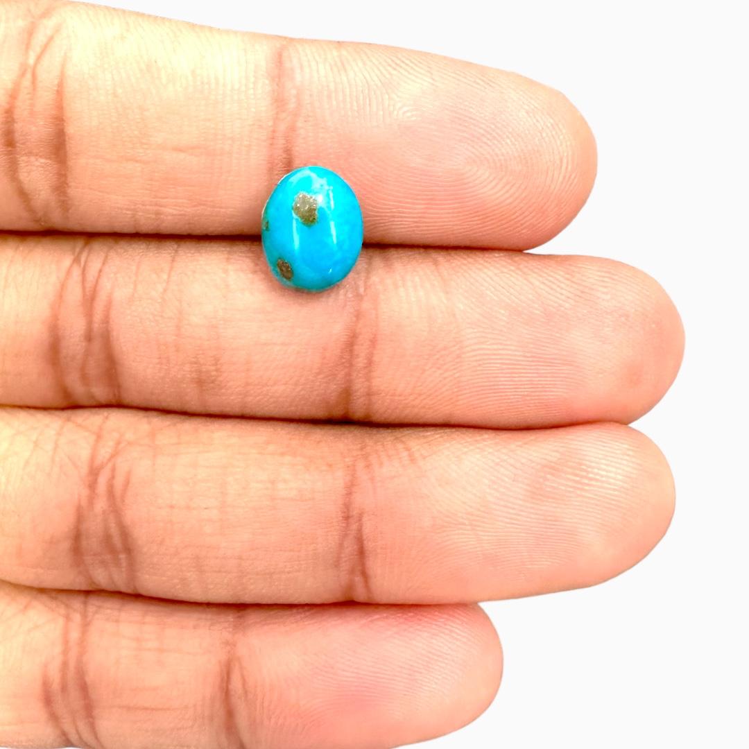 Natural Persian Turquoise 2.60 Carats Oval Cabochon Shape (10X8 mm )