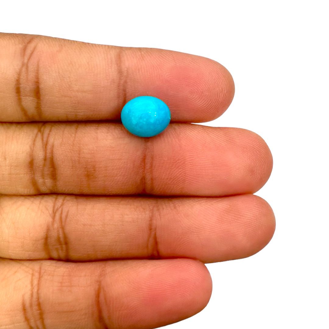 Natural Persian Turquoise 2.74 Carats Oval Cabochon Shape (10.5X8.5mm )