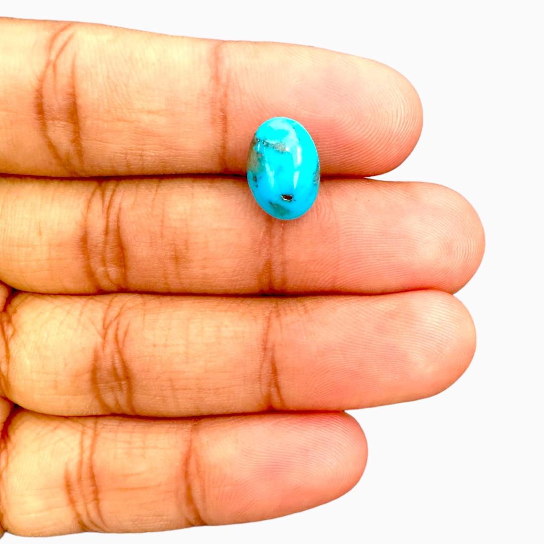 Natural Persian Turquoise 2.86 Carats Oval Cabochon Shape (12X8.7mm )