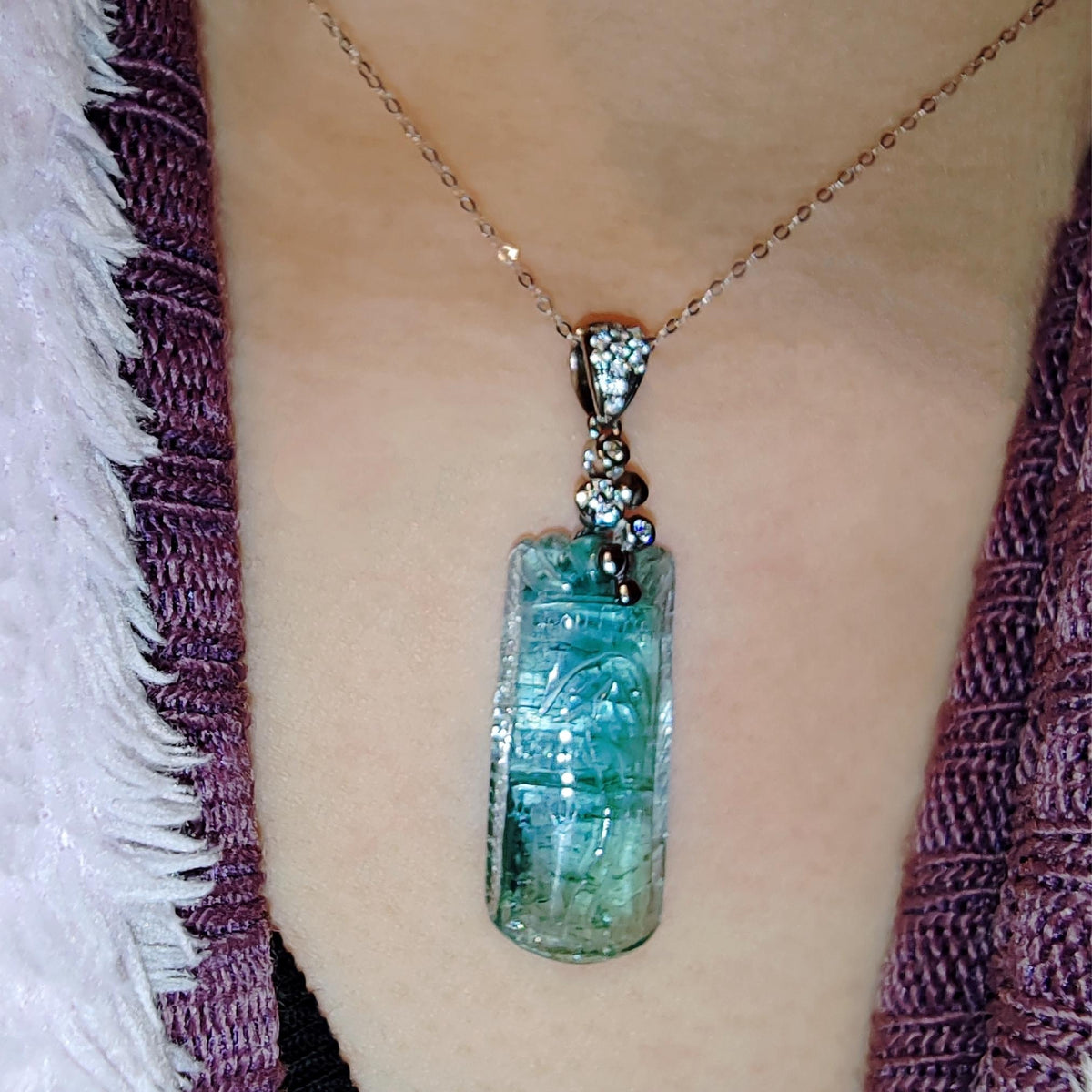 (PEN0085) Sky Blue Stone Silver (Quality 925) Pendant Fancy Shape