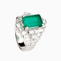 Green Toumaline Stone With Moissanite Pure Silver 925 Ring (RING0028)