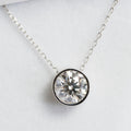 (PEN0086) White Stone Silver (Quality 925) Pendant Round Shape