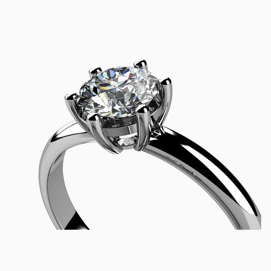 Flower Shape Handcrafted Moissanite Ring in Pure Silver 925 (RING0030)