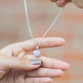(PEN0089) White Stone Silver (Quality 925) Pendant Heart Shape