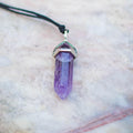 (PEN0090) Natural Amethyst Purple Stone Silver (Quality 925) Pendant Fancy Cut