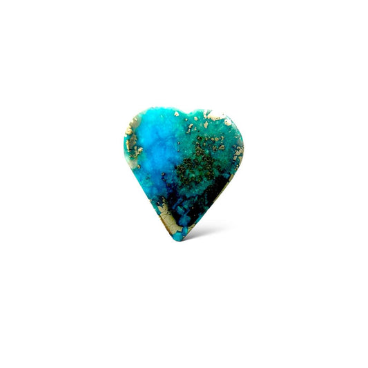 Natural Turquoise 26.28 Carats Heart Cabochon Shape (10.5X13 mm )