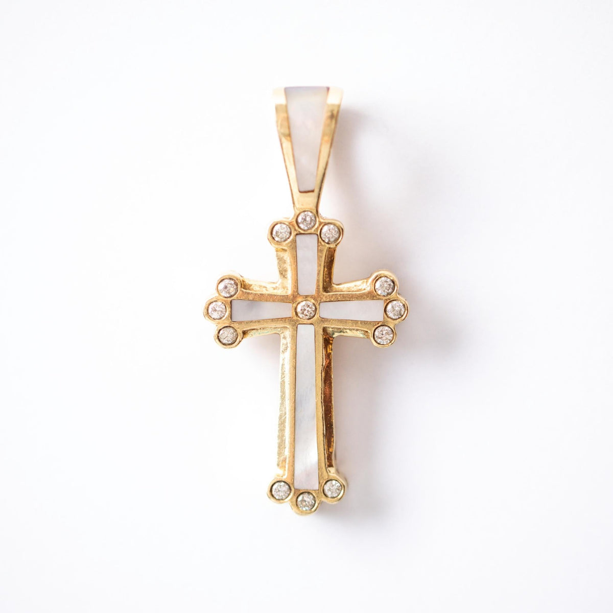 (PEN0091) 18K Yellow Gold With MOP Stone for Men Women Pendent Only