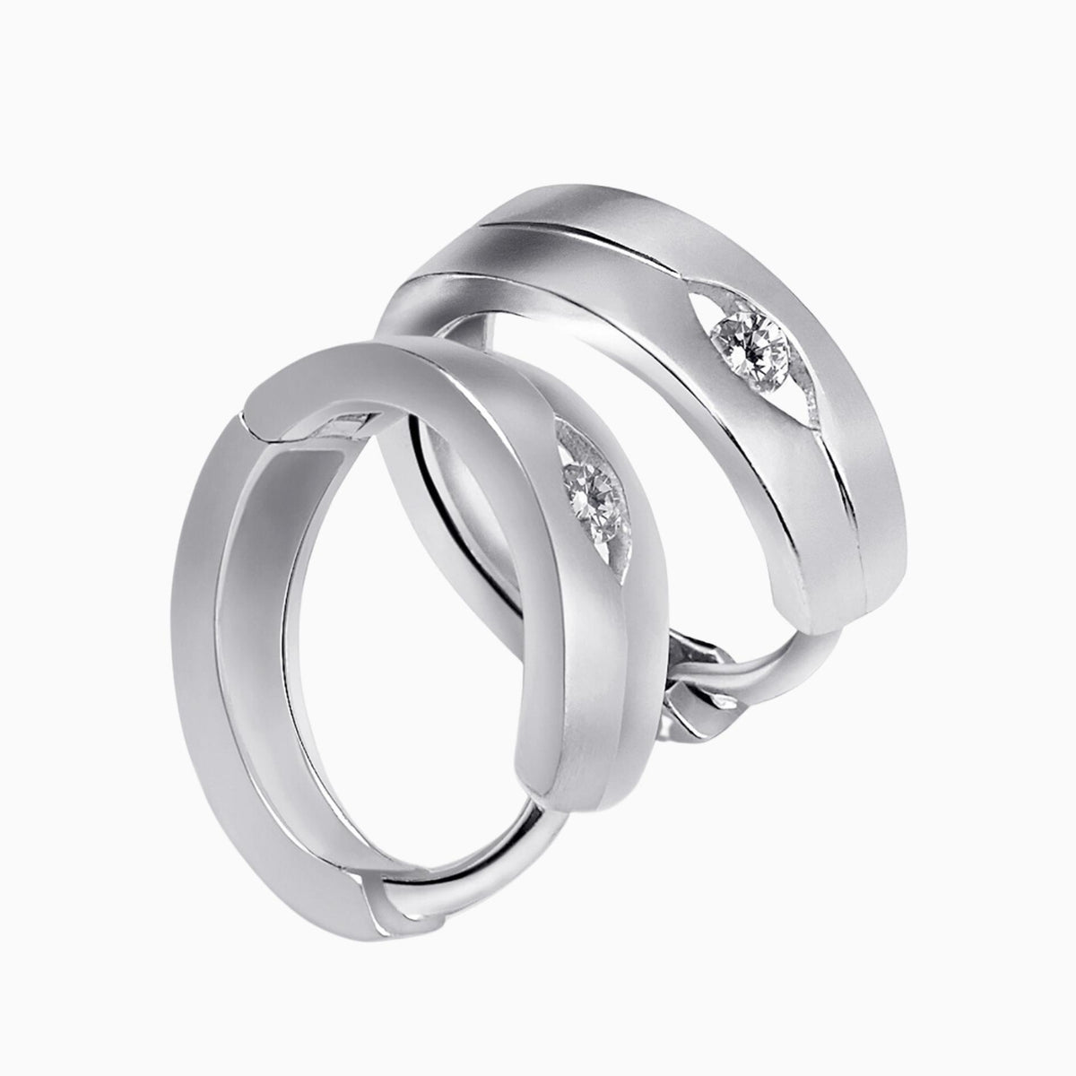 Couple Moissanite Diamond Earring in Pure Silver 925 (RING0035)