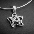 (PEN0094) White Stone Silver (Quality 925) Pendant Star Shape