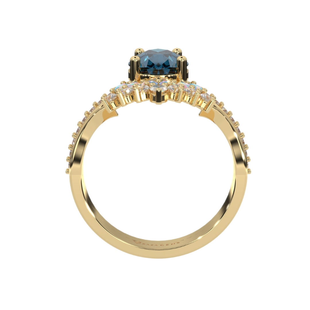 Blue Sapphire Ring Inaya 18K Yellow Gold