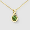 Jessica - Solid 18K Gold Peridot Infinity Twist Pendant with Sparkling Moissanite"