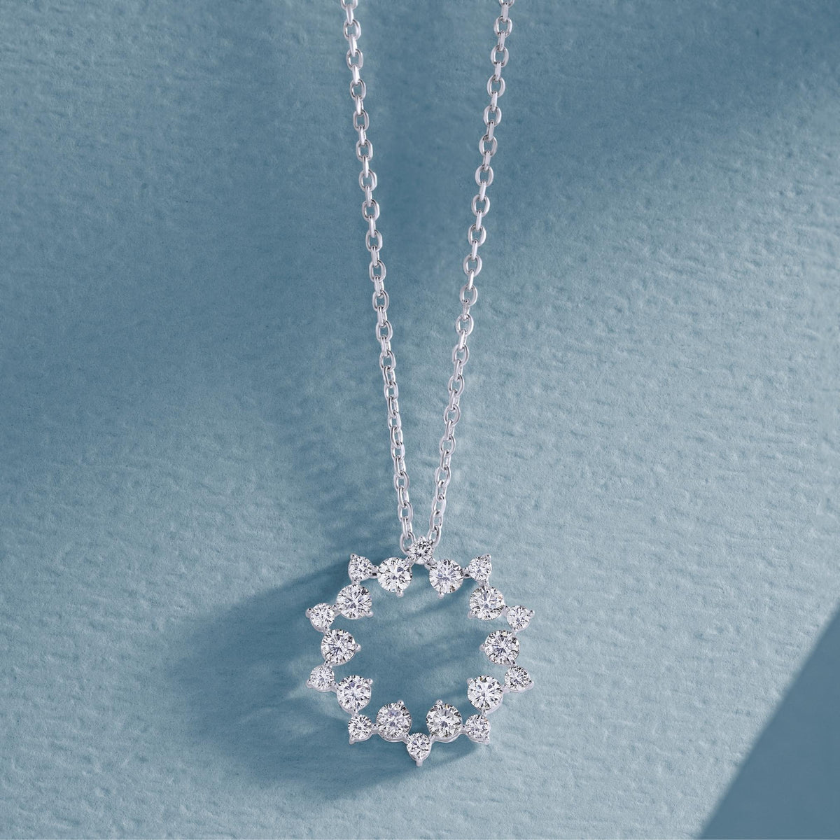 Silver Pendant (Quality 925) with White Zarcone Round (PEN0068)
