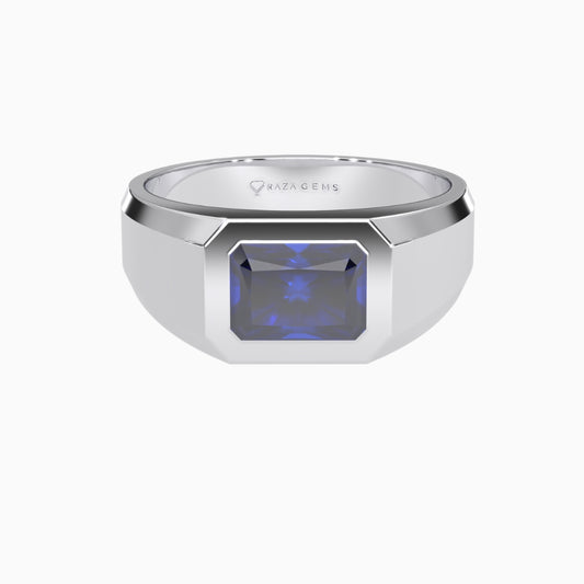 Blue Sapphire Ring Amal Silver