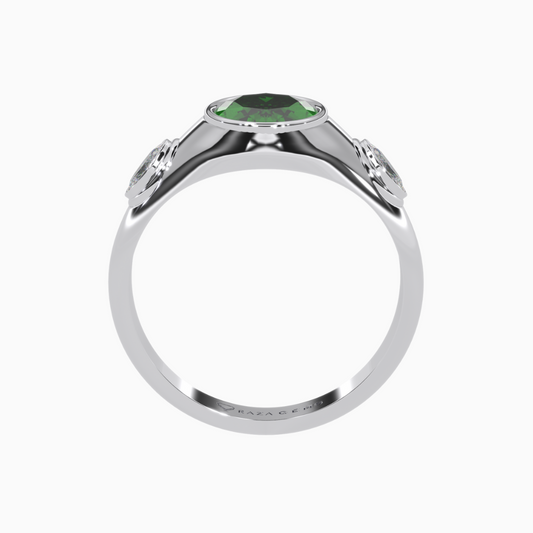 Nihal Emerald Ring in White Gold