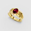 Eloise – 18K Solid Gold Oval-Cut Citrine Granulated Texture Ring