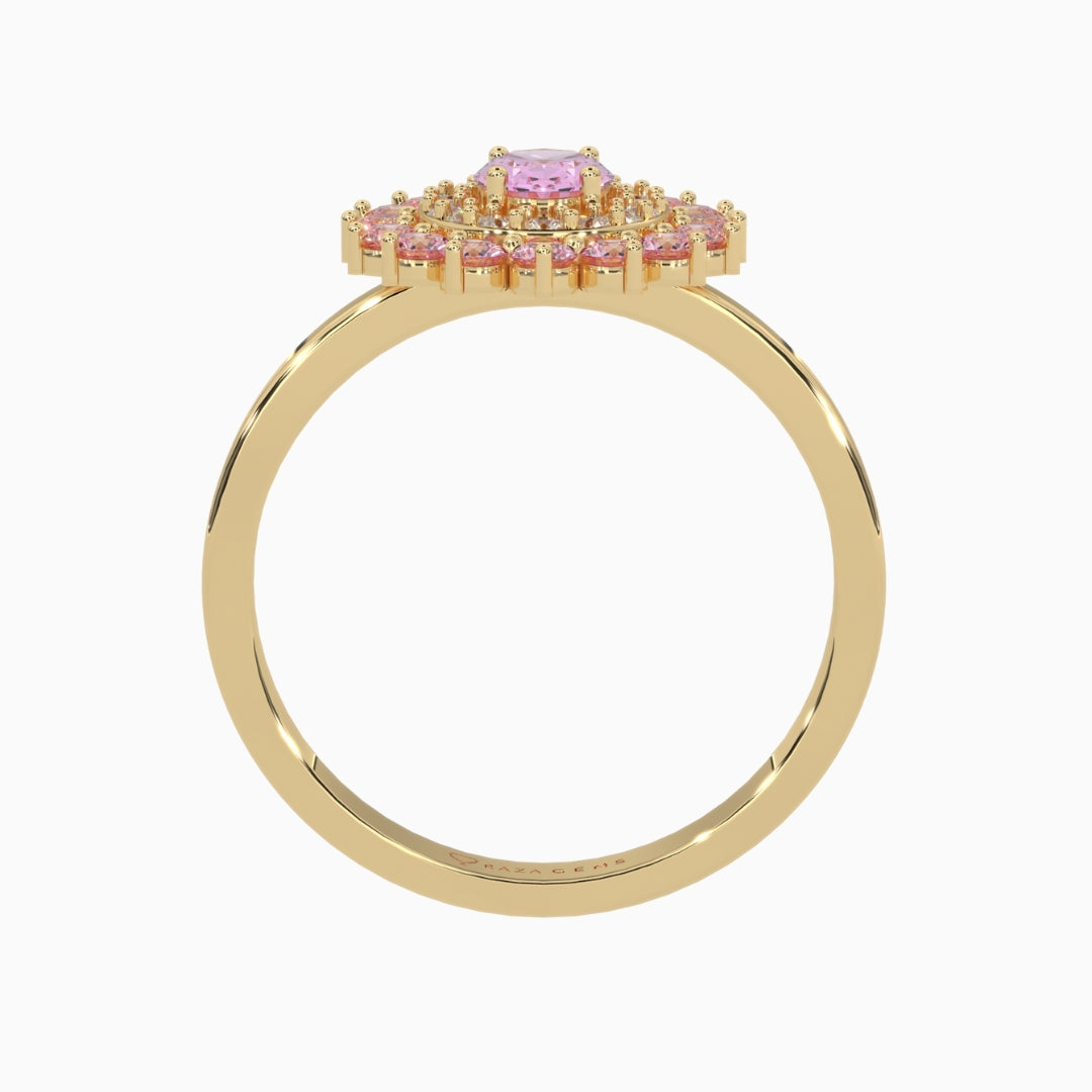 Pink Topaz Rings Mouna Yellow Gold