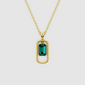 Clara – Emerald Cut Solitaire Geometric Pendant in 18KT Gold