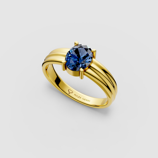 Elizabeth – 18K Gold Royal Blue Sapphire Classic Four-Prong Ring