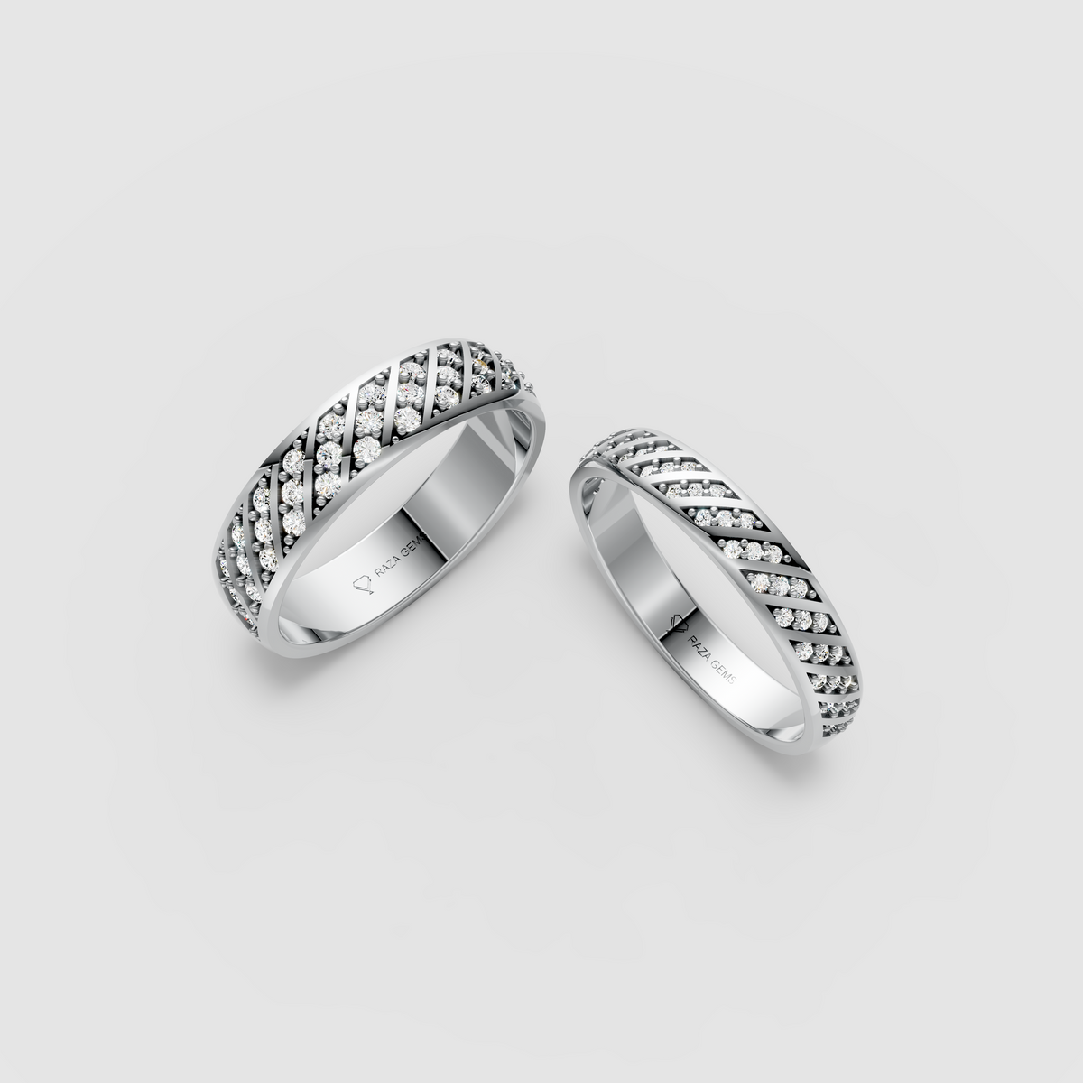 Sienna – 18K Gold Matching Couple's Engagement & Wedding Ring Set