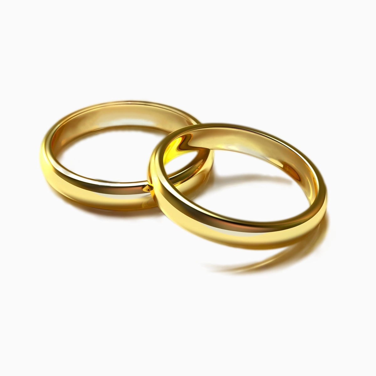 Couple 18K Yellow Gold Ring Round Handcrafted Circled