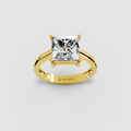 Aurora – Princess-Cut Moissanite Solitaire Engagement Ring in 18KT Gold