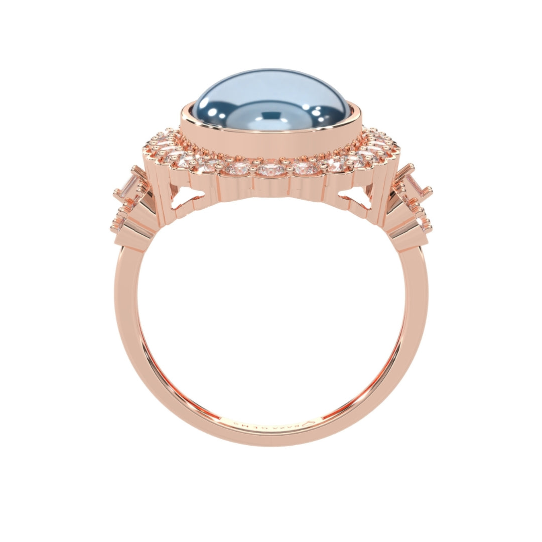 Blue Topaz Rings Fahima Rose Gold