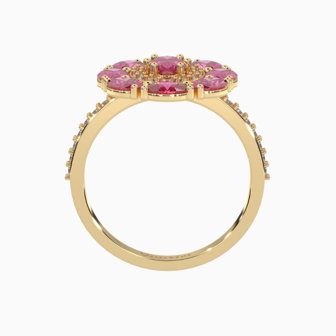 Pink Sapphire Ring Lina 18k Yellow Gold