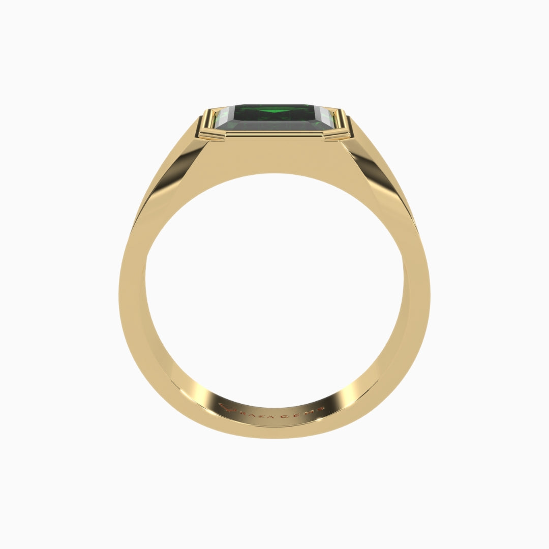 Emerald Rings for Men Akeem 18K Yellow Gold