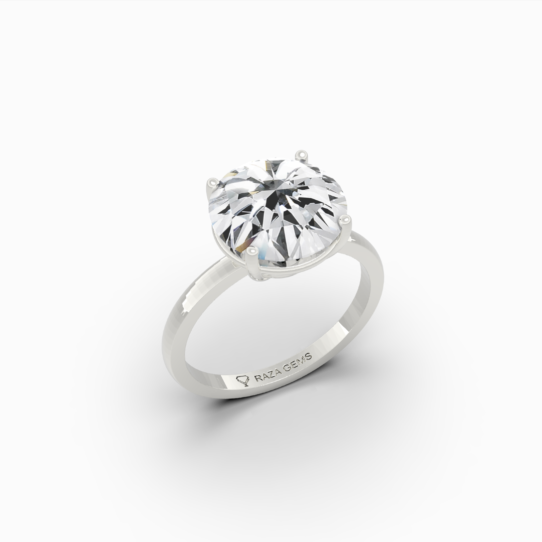 4 Carat Natural Diamond Ring in Round - Darya