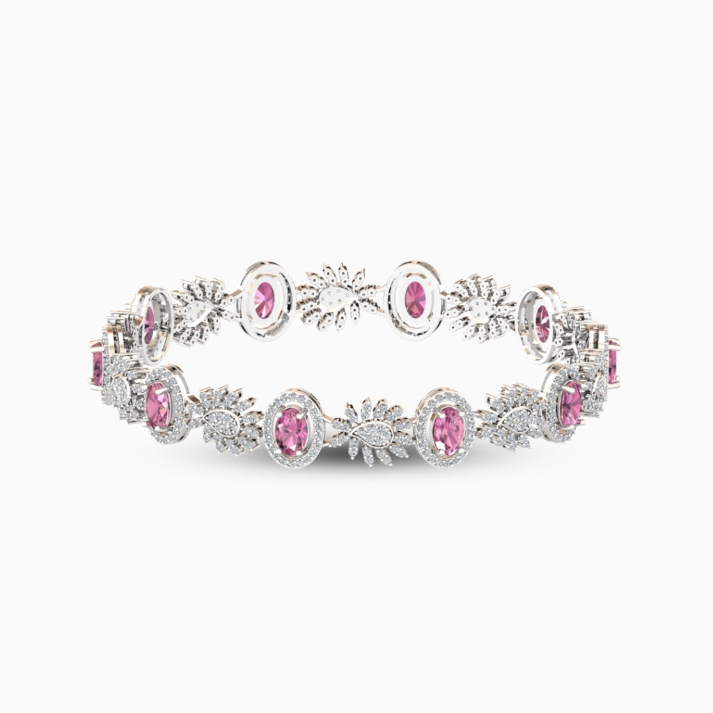 Rubellite Tourmaline Bangles - Lila - Whote Gold