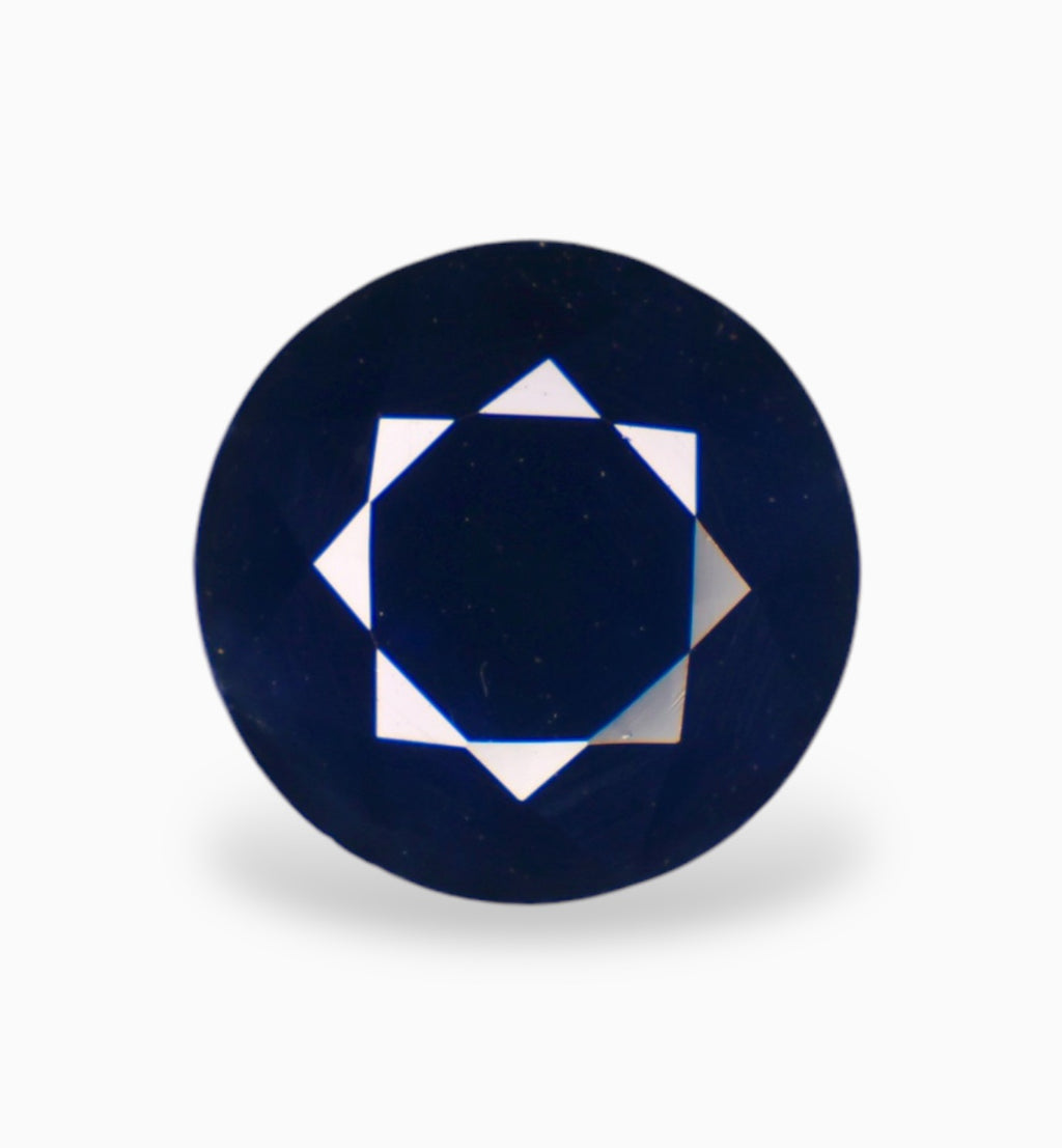Natural Blue Sapphire Precious Stone 3.16 Carats Round Shape 8.3x8.3mm