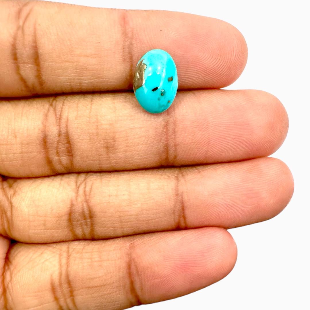 Natural Persian Turquoise 3.17 Carats Oval Cabochon Shape (13X9 mm )