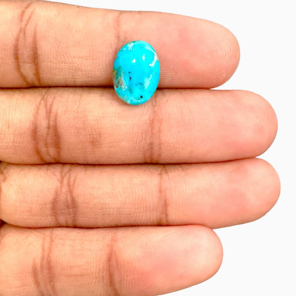 Natural Persian Turquoise 3.19 Carats Oval Cabochon Shape (13.5X10mm)
