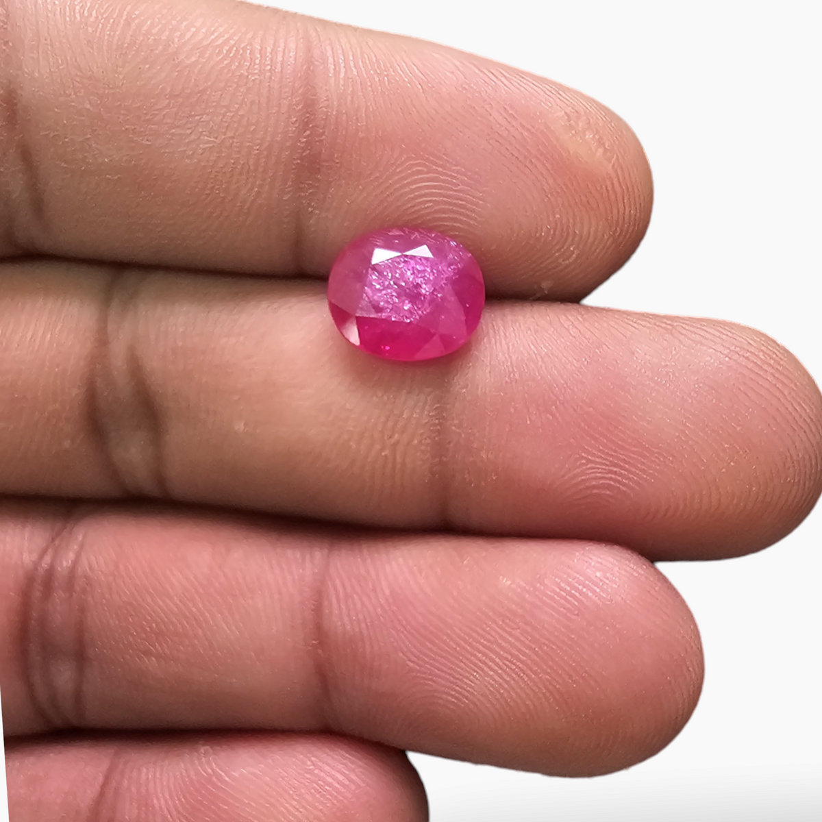 Mozambique Gemstone of Natural Ruby in Pink 3.2 Carats Oval Shape