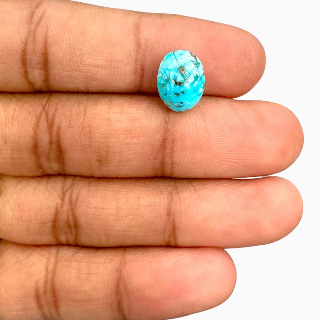Natural Persian Turquoise 3.81 Carats Oval Cabochon Shape (12X8.5mm)