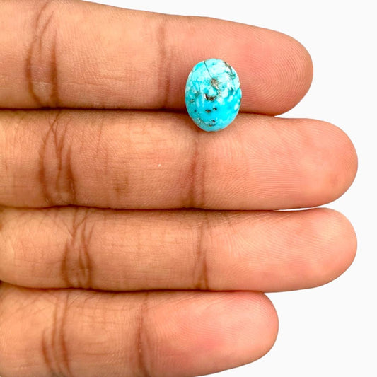 Natural Turquoise 3.81 Carats Oval Cabochon Shape (12X8.5mm)