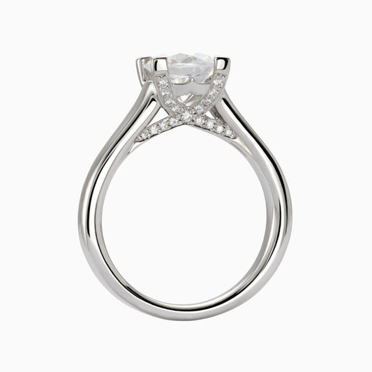 Elegant Design Handcrafted Moissanite Ring in Pure Silver 925 (RING0037)