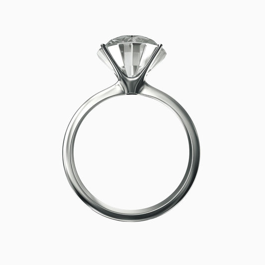 Dimaond Shape Moissanite or Zircon Ring in Pure Silver (Chandi) (RING0039)